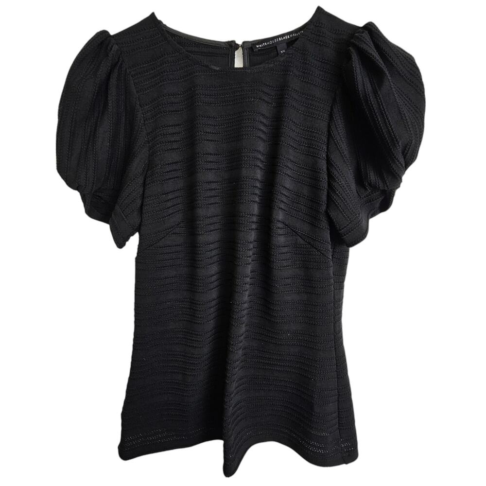 White House Black Market Blouse Puff Shoulder Top Short Sleeve Blouse Women XS